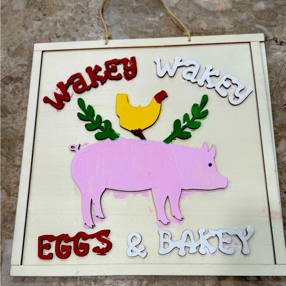 Hand painted farm style  wall decoration.